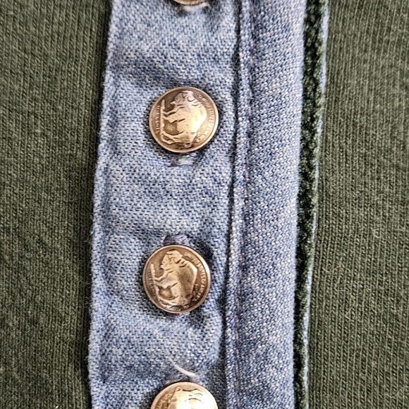 Lucky Brand Green Long Sleeve Henley - Picture 2 of 4